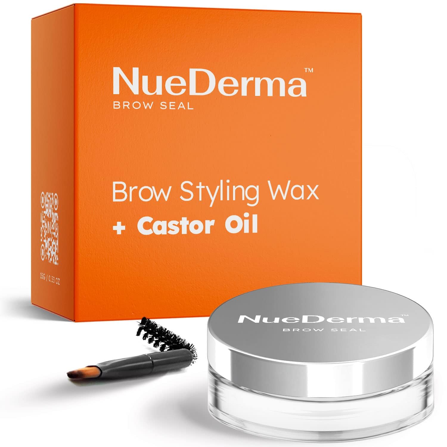 NueDerma – Brow Seal with Castor Oil, Clear Eyebrow Gel – 1 oz