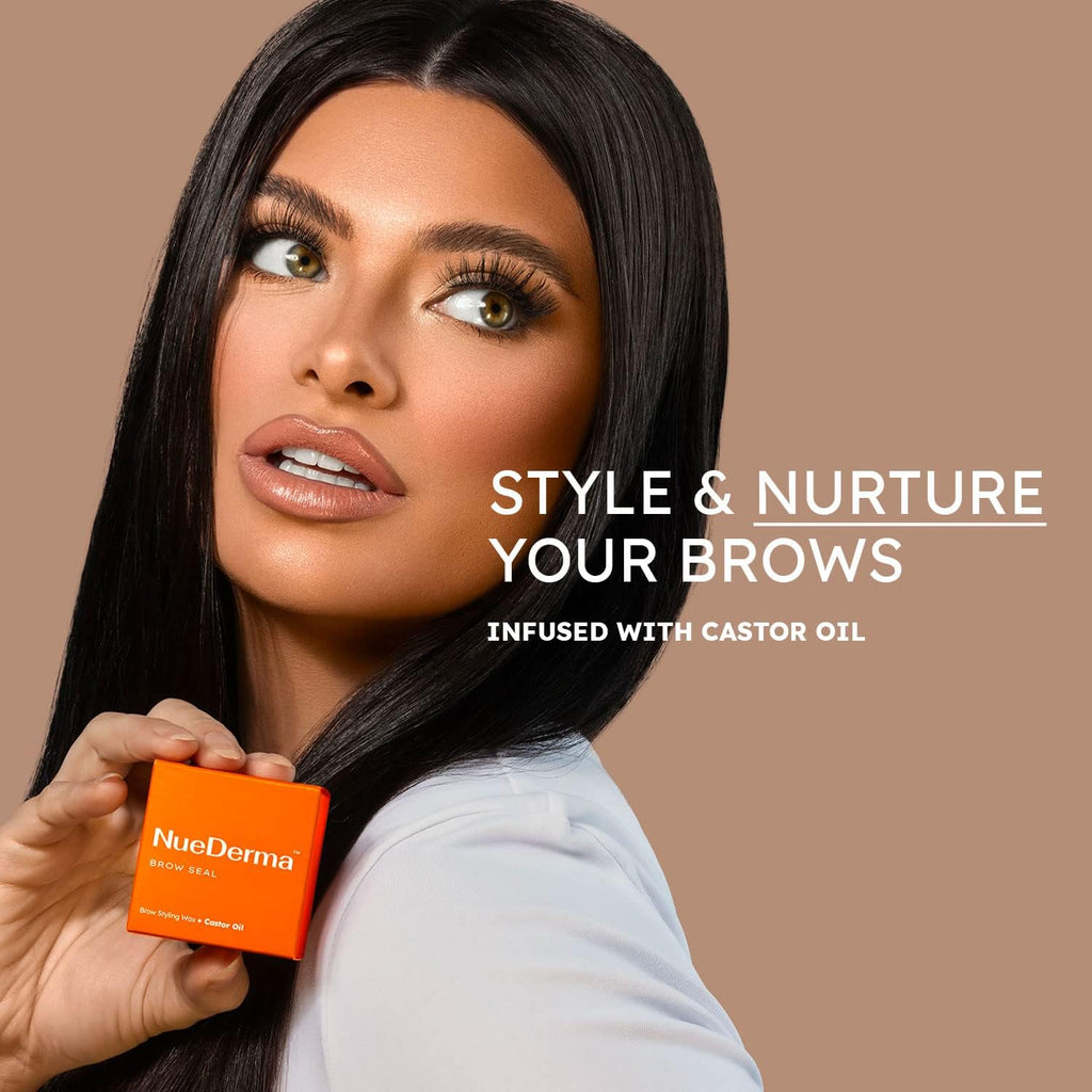 NueDerma – Brow Seal with Castor Oil, Clear Eyebrow Gel – 1 oz