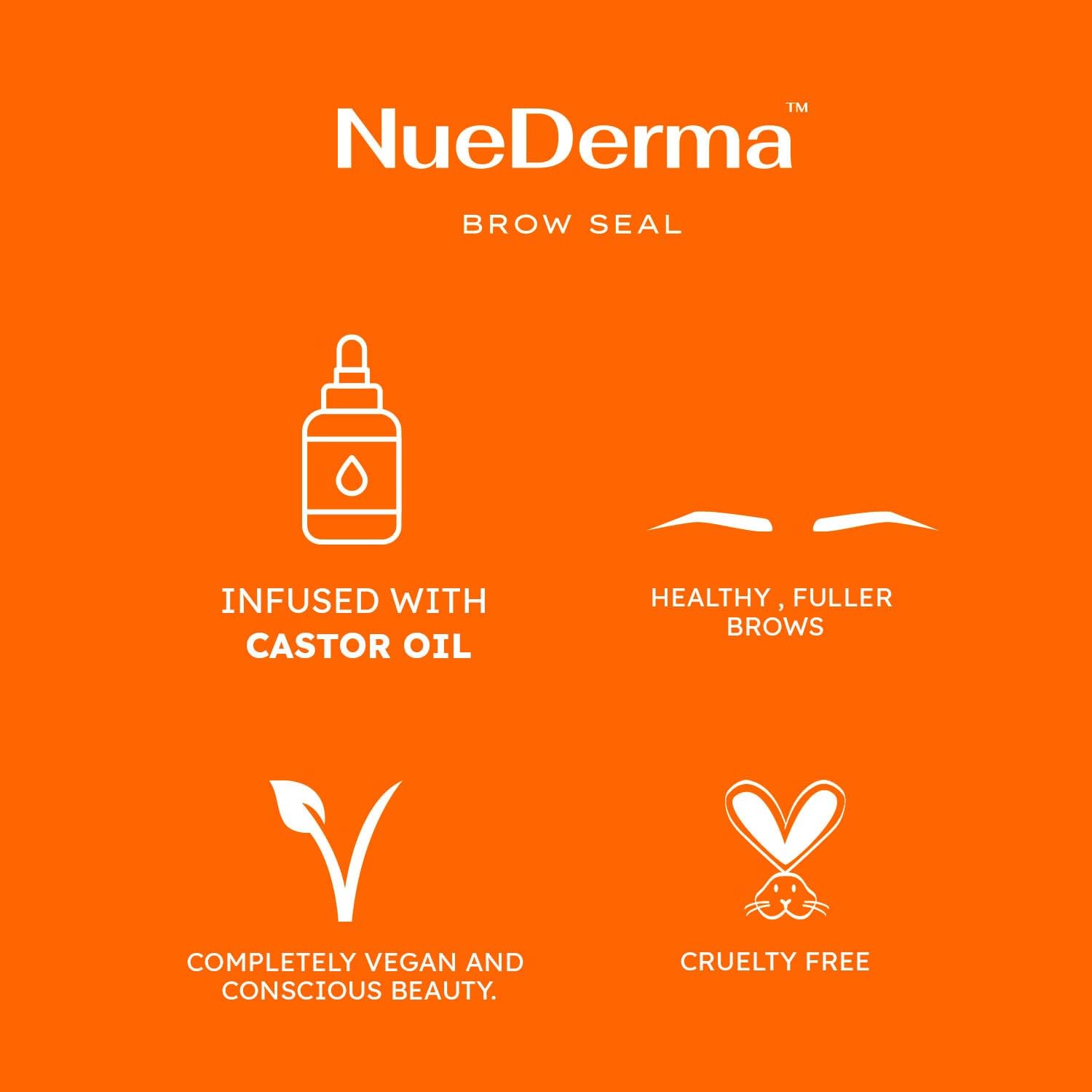 NueDerma – Brow Seal with Castor Oil, Clear Eyebrow Gel – 1 oz