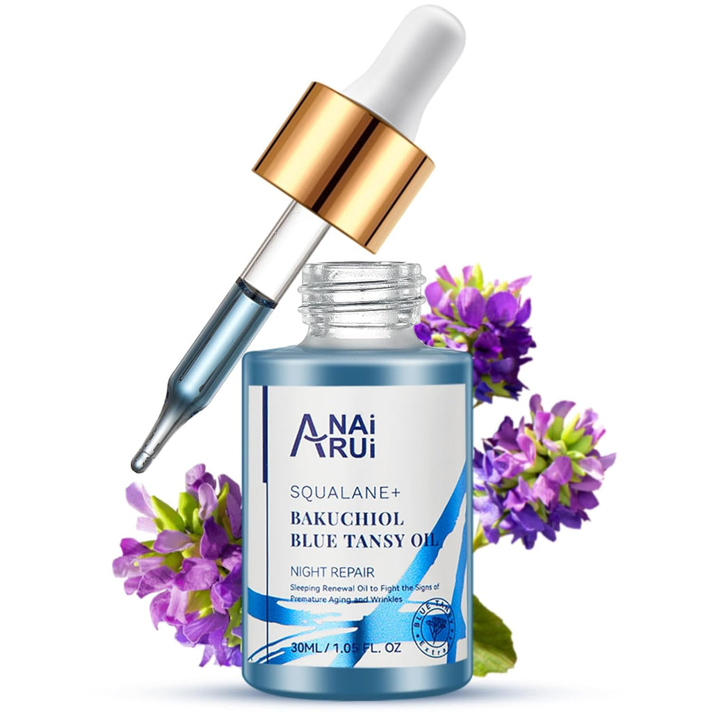 ANAI RUI Bakuchiol Blue Tansy Night-Repair Facial Oil – 1 fl oz