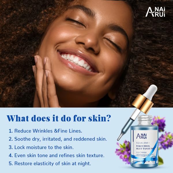 ANAI RUI Bakuchiol Blue Tansy Night-Repair Facial Oil – 1 fl oz