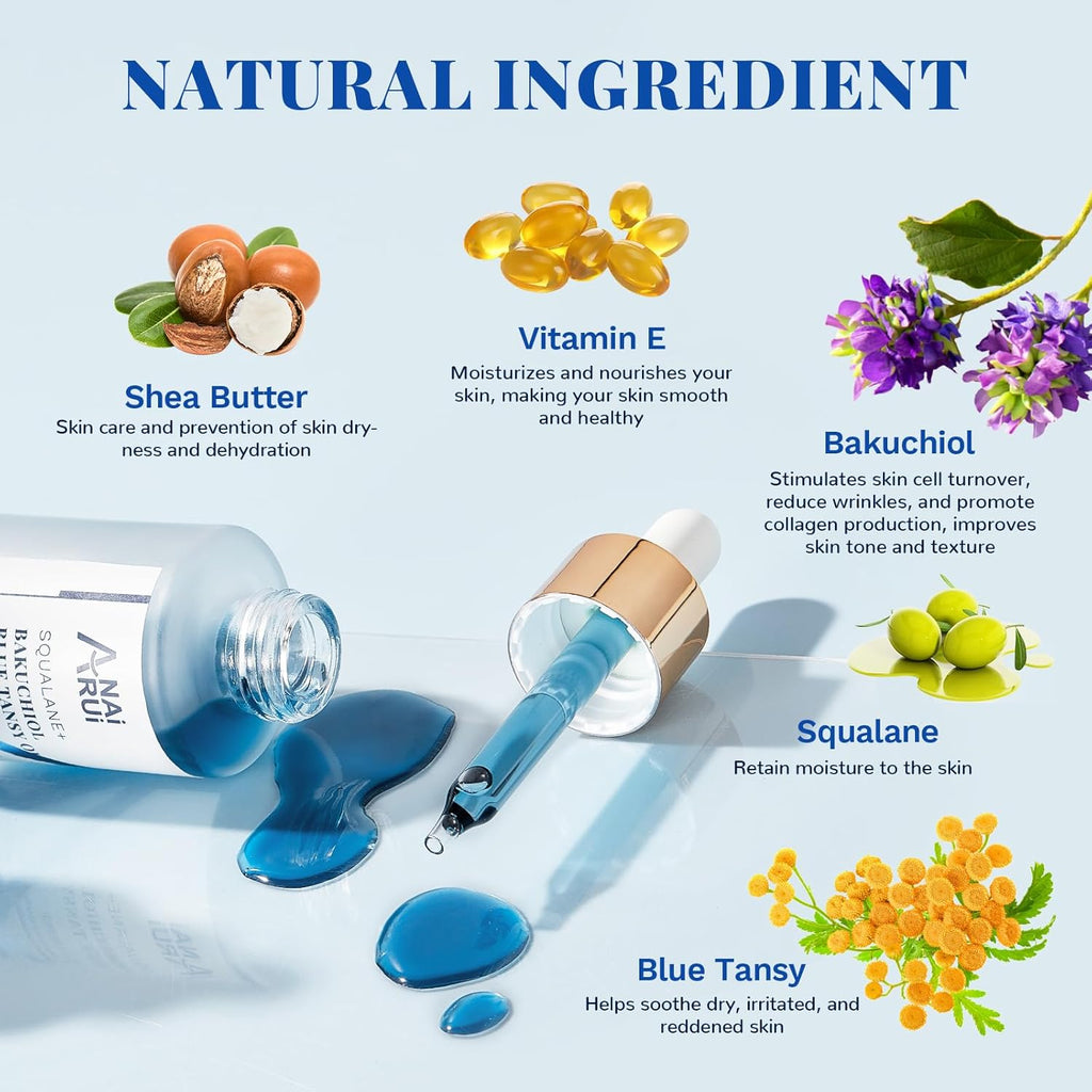 ANAI RUI Bakuchiol Blue Tansy Night-Repair Facial Oil – 1 fl oz