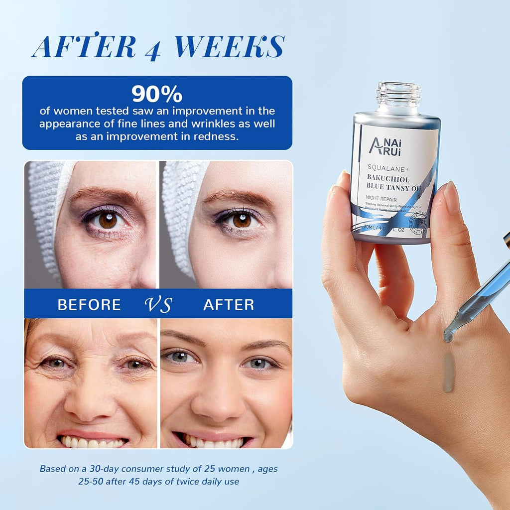 ANAI RUI Bakuchiol Blue Tansy Night-Repair Facial Oil – 1 fl oz