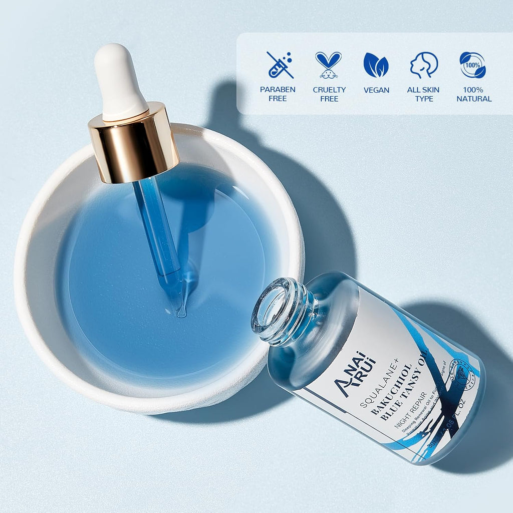 ANAI RUI Bakuchiol Blue Tansy Night-Repair Facial Oil – 1 fl oz