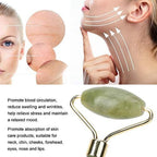 Jade Gua Sha Facial Massager Set – 5 in 1 Skin Care Tools with Roller and Massager