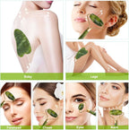 Jade Gua Sha Facial Massager Set – 5 in 1 Skin Care Tools with Roller and Massager