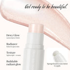 Double-Ended Clear Highlighter Stick, Shimmer Glow Natural Dewy Face Highlighter Glass Skin Stick