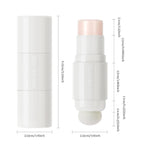 Double-Ended Clear Highlighter Stick, Shimmer Glow Natural Dewy Face Highlighter Glass Skin Stick