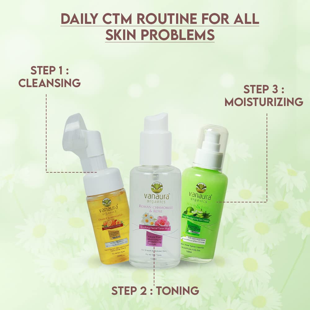 Roman Chamomile & Rose Soothing Facial Toner Mist, Smooth & Hydrated Skin – 100 mL