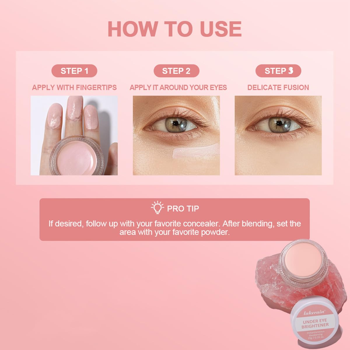 Under Eye Brightener, Concealer Full Coverage for Dark Circles – Light Pink (1 PC)